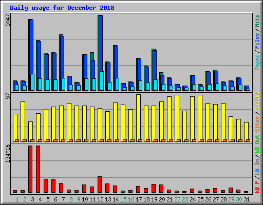 Daily usage for December 2018