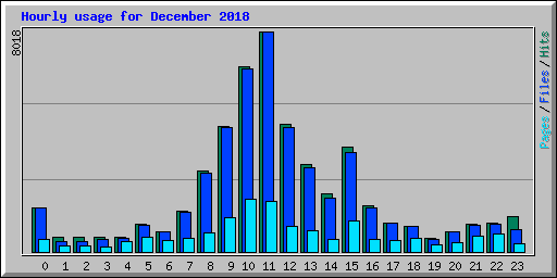 Hourly usage for December 2018